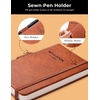 image:imageAISBUGUR Small Notebook Journal  3 Pack Total 480 Pages  Pocket Notebooks with Pens for Work  37 x 57 A6 Notebook  Hardcover Mini Notebooks2Brown