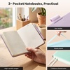 image:imageAISBUGUR Small Notebook Journal  3 Pack Total 480 Pages  Pocket Notebooks with Pens for Work  37 x 57 A6 Notebook  Hardcover Mini NotebooksLight Blue  Light Purple  Light Green