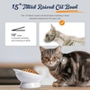 image:imageRaised Cat Food Bowl Ceramic 15 Tilted Cat Food Bowls Protect Cats Spine Anti Vomiting Backflow Prevention Bowls for Adult Kitty Kitten and Small Dogs Pinkblue white