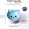 image:imageRaised Cat Food Bowl Ceramic 15 Tilted Cat Food Bowls Protect Cats Spine Anti Vomiting Backflow Prevention Bowls for Adult Kitty Kitten and Small Dogs Pinkblue white