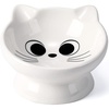 image:imageRaised Cat Food Bowl Ceramic 15 Tilted Cat Food Bowls Protect Cats Spine Anti Vomiting Backflow Prevention Bowls for Adult Kitty Kitten and Small Dogs PinkWhite Ears