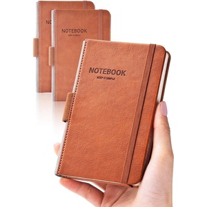 image:imageAISBUGUR Small Notebook Journal  3 Pack Total 480 Pages  Pocket Notebooks with Pens for Work  37 x 57 A6 Notebook  Hardcover Mini Notebooks2Brown