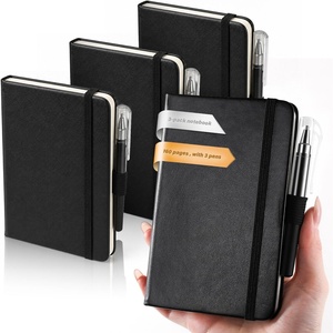 image:imageAISBUGUR Small Notebook Journal  3 Pack Total 480 Pages  Pocket Notebooks with Pens for Work  37 x 57 A6 Notebook  Hardcover Mini Notebooks3Black