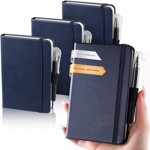 image:imageAISBUGUR Small Notebook Journal  3 Pack Total 480 Pages  Pocket Notebooks with Pens for Work  37 x 57 A6 Notebook  Hardcover Mini Notebooks3Blue
