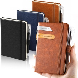 image:imageAISBUGUR Small Notebook Journal  3 Pack Total 480 Pages  Pocket Notebooks with Pens for Work  37 x 57 A6 Notebook  Hardcover Mini Notebooks3set1Brown 1Blue 1Black