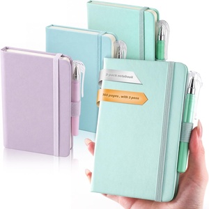 image:imageAISBUGUR Small Notebook Journal  3 Pack Total 480 Pages  Pocket Notebooks with Pens for Work  37 x 57 A6 Notebook  Hardcover Mini NotebooksLight Blue  Light Purple  Light Green