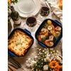 image:image8x8 Baking Pan Ceramic Square Baking Dish Lasagna Pan with Double Handles Deep Casserole Dish for Brownie Lasagna Roasting and Great for Kitchen Decor Reactive Glaze Blue