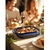 image:image8x8 Baking Pan Ceramic Square Baking Dish Lasagna Pan with Double Handles Deep Casserole Dish for Brownie Lasagna Roasting and Great for Kitchen Decor Reactive Glaze Blue