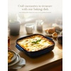image:image8x8 Baking Pan Ceramic Square Baking Dish Lasagna Pan with Double Handles Deep Casserole Dish for Brownie Lasagna Roasting and Great for Kitchen Decor Reactive Glaze Blue