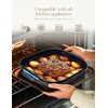 image:image8x8 Baking Pan Ceramic Square Baking Dish Lasagna Pan with Double Handles Deep Casserole Dish for Brownie Lasagna Roasting and Great for Kitchen Decor Reactive Glaze Blue
