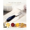 image:imageAISBUGUR 2 Pack Stainless Steel Butter Spreader Knife Butter Knife with White Porcelain Handle Cheese Butter Spreader Knives for Kitchen YellowBlue 2 Pack