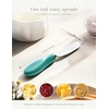 image:imageAISBUGUR 2 Pack Stainless Steel Butter Spreader Knife Butter Knife with White Porcelain Handle Cheese Butter Spreader Knives for Kitchen YellowGreen 2 Pack