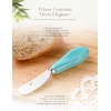 image:imageAISBUGUR 2 Pack Stainless Steel Butter Spreader Knife Butter Knife with White Porcelain Handle Cheese Butter Spreader Knives for Kitchen YellowGreen 2 Pack