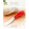image:imageAISBUGUR 2 Pack Stainless Steel Butter Spreader Knife Butter Knife with White Porcelain Handle Cheese Butter Spreader Knives for Kitchen YellowRed 2 Pack