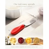 image:imageAISBUGUR 2 Pack Stainless Steel Butter Spreader Knife Butter Knife with White Porcelain Handle Cheese Butter Spreader Knives for Kitchen YellowRed 2 Pack