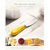 image:imageAISBUGUR 2 Pack Stainless Steel Butter Spreader Knife Butter Knife with White Porcelain Handle Cheese Butter Spreader Knives for Kitchen YellowYellow 2 Pack