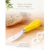 image:imageAISBUGUR 2 Pack Stainless Steel Butter Spreader Knife Butter Knife with White Porcelain Handle Cheese Butter Spreader Knives for Kitchen YellowYellow 2 Pack