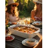 image:imageCasserole Dishes for Oven9x13 Ceramic Baking Dish42 Quarts Large Lasagna Pan with Handles Deep and Large CapacityDurable Bakeware for Lasagna Home Decor Wedding Gift WhiteAWhite
