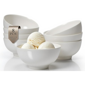 image:imageAISBUGUR Dessert Bowls Set of 810 OZ Ceramic Small Bowls for Kitchen45 White Ice Cream Bowls for Dishwasher amp Microwave Safe10 oz 8 pieces White