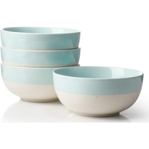 image:imageAISBUGUR Dessert Bowls Set of 810 OZ Ceramic Small Bowls for Kitchen45 White Ice Cream Bowls for Dishwasher amp Microwave Safe26 oz 4 pieces Blue