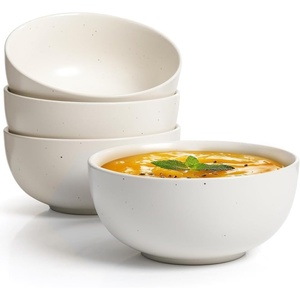 image:imageAISBUGUR Dessert Bowls Set of 810 OZ Ceramic Small Bowls for Kitchen45 White Ice Cream Bowls for Dishwasher amp Microwave Safe26 oz 4 pieces Matte White