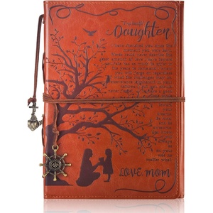 image:imageTo My Daughter Gift Leather Writing Journal from Mum with Inspirational Quotes  Retro Tree of Life Faux Birthday Wedding Graduation Back to School Personal Diary mum to daughterDaughter Gift from Mom