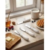 image:imageAISBUGUR Butter Knife Spreader 4Pack Knives with Comfortable Handle and Stainless Steel Blade Cheese Spreader for Kitchen 53 White4Pack
