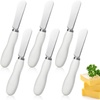 image:imageAISBUGUR Butter Knife Spreader 4Pack Knives with Comfortable Handle and Stainless Steel Blade Cheese Spreader for Kitchen 53 White6Pack