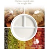 image:imageAISBUGUR Ceramic Portion Control Plate for Weight Loss9Inch Divided Plate for Adults3Compartment Portion Plate for Healthy EatingDishwasher amp Microwave SafeWhite1