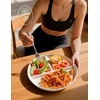 image:imageAISBUGUR Ceramic Portion Control Plate for Weight Loss9Inch Divided Plate for Adults3Compartment Portion Plate for Healthy EatingDishwasher amp Microwave SafeWhite1