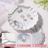 image:imageAISBUGUR Jewelry Dish Set of 2 Large Jewelry Tray for More Jewelry Ring Dish Jewelry Bowl with Beautiful Package and Greeting Card Perfect for Birthday Gifts for WomenShell White