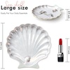 image:imageAISBUGUR Jewelry Dish Set of 2 Large Jewelry Tray for More Jewelry Ring Dish Jewelry Bowl with Beautiful Package and Greeting Card Perfect for Birthday Gifts for WomenShell White