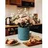 image:imageAISBUGUR Large Ceramic Utensil Holder 75 H63 W with Slanted Mouth  Utensil Crock with NonSlip Cork Base for Kitchen Counter Ideal for Decor amp Giftwhite utensil holderBlue