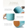 image:imageAISBUGUR Large Ceramic Utensil Holder 75 H63 W with Slanted Mouth  Utensil Crock with NonSlip Cork Base for Kitchen Counter Ideal for Decor amp Giftwhite utensil holderBlue