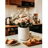 image:imageAISBUGUR Large Ceramic Utensil Holder 75 H63 W with Slanted Mouth  Utensil Crock with NonSlip Cork Base for Kitchen Counter Ideal for Decor amp Giftwhite utensil holderWhite