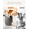 image:imageAISBUGUR Large Ceramic Utensil Holder 75 H63 W with Slanted Mouth  Utensil Crock with NonSlip Cork Base for Kitchen Counter Ideal for Decor amp Giftwhite utensil holderGrey