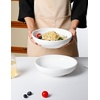 image:imageAISBUGUR Large Pasta Bowls 62oz Salad Bowls Set of 2 10 Serving Bowls for Dinner Ceramic Shallow Bowls Set Plates for Serving Soup Pasta Noodles Dinner Microwave amp Dishwasher Safe White