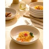 image:imageAISBUGUR Pasta Bowls 38oz Ceramic Pasta Plates Set of 6 87 Salad Bowls Serving Bowls White Blates for Eating Wide and Shallow Bowls Plates for Serving Dinner Microwave Dishwasher Safe