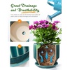 image:imageAISBUGUR Plant Pots 6 inch Ceramic Pots for Indoor Plants Set of 2 Flower Pots Unique Crackle Glaze Design Plant Pots with Drainage Hole and Saucer Come with Drainage Nets Aqua GreenAqua Green