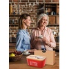 image:imageButter Dish with Lid Large Butter Container for Countertop Ceramic Butter Holder for Counter Butter Tray Butter Keeper with Knife and Sponge Scrubber Perfect for 2 Sticks of Butter WhiteRed