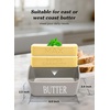 image:imageButter Dish with Lid Large Butter Container for Countertop Ceramic Butter Holder for Counter Butter Tray Butter Keeper with Knife and Sponge Scrubber Perfect for 2 Sticks of Butter WhiteGray