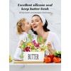 image:imageButter Dish with Lid Large Butter Container for Countertop Ceramic Butter Holder for Counter Butter Tray Butter Keeper with Knife and Sponge Scrubber Perfect for 2 Sticks of Butter WhiteWhite