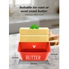 image:imageButter Dish with Lid Large Butter Container for Countertop Ceramic Butter Holder for Counter Butter Tray Butter Keeper with Knife and Sponge Scrubber Perfect for 2 Sticks of Butter WhiteRed