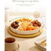 image:imageCeramic Divided Serving Dishes with Bamboo Tray360 Rotatable Serving Bowls with Handles for Party5 Removable Relish Tray112 Inch Appetizer Serving Dish for Chips amp Dip Veggies Candy amp Snacks