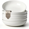 image:imageAISBUGUR Pasta Bowls 38oz Ceramic Pasta Plates Set of 6 87 Salad Bowls Serving Bowls White Blates for Eating Wide and Shallow Bowls Plates for Serving Dinner Microwave Dishwasher Safe