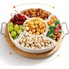 image:imageCeramic Divided Serving Dishes with Bamboo Tray360 Rotatable Serving Bowls with Handles for Party5 Removable Relish Tray112 Inch Appetizer Serving Dish for Chips amp Dip Veggies Candy amp Snacks