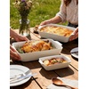 image:imageCeramic Baking Dish Set 3Piece Casserole Dishes for Oven Rectangular Baking Pans Deep Lasagna Pans with Handles MultiSize Set for Cooking Baking Serving and Gifting White 1611229White