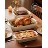 image:imageCeramic Baking Dish Set 3Piece Casserole Dishes for Oven Rectangular Baking Pans Deep Lasagna Pans with Handles MultiSize Set for Cooking Baking Serving and Gifting White 1611229White