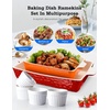 image:imageCeramic Baking Dish Set 3Piece Casserole Dishes for Oven Rectangular Baking Pans Deep Lasagna Pans with Handles MultiSize Set for Cooking Baking Serving and Gifting White 1611229Red 2 set