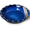 image:imageAISBUGUR Pie Pan for Baking 9 Inch Ceramic Pie Dish Quiche Baking Dish NonStick Dishwasher amp Oven Safe Reactive Glaze Blue